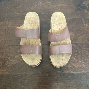 Kork-Ease Tan Leather Slide Sandals